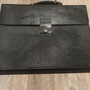 Dolce & Gabbana Structured Black Leather Briefcase/Laptop Case